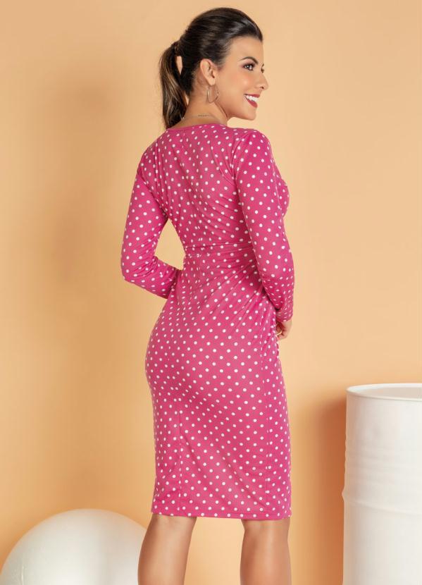Moda Pop - Vestido Midi com Decote Transpassado Pink 2