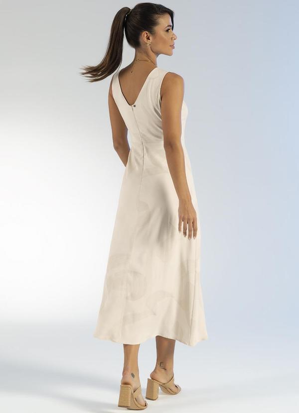 Gris - Vestido Midi com Estampa Rotativa Bege 2