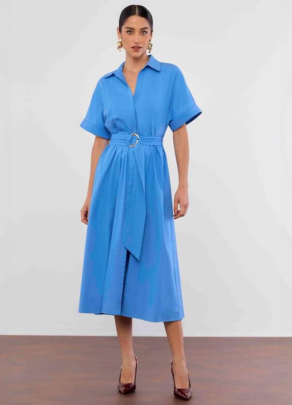 Carlota Costa - Vestido Midi com Faixa Azul 1
