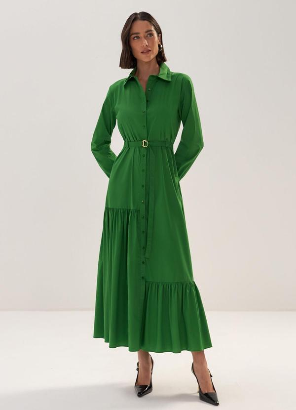Carlota Costa - Vestido Midi com Faixa Verde