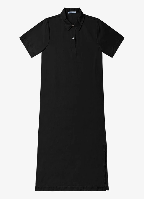 Endless - Vestido Midi com Fenda Lateral Preto 4