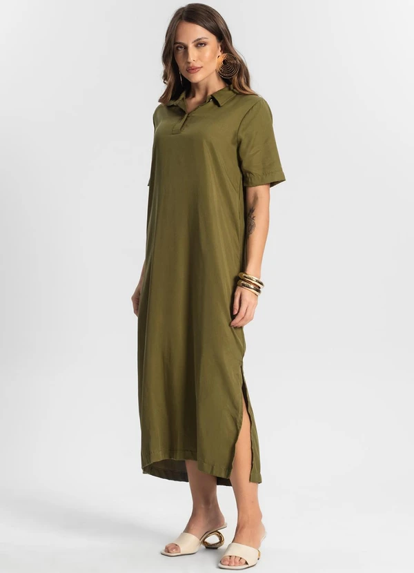 Endless - Vestido Midi com Fenda Lateral Verde 3