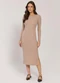 Sofie - Vestido Midi com Fenda Marrom - variação: Marrom