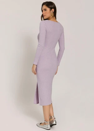 Sofie - Vestido Midi com Fenda Roxo - SOFIE