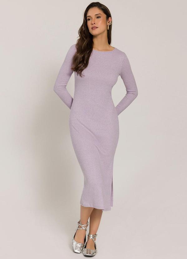 Sofie - Vestido Midi com Fenda Roxo
