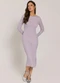 Sofie - Vestido Midi com Fenda Marrom - variação: Roxo