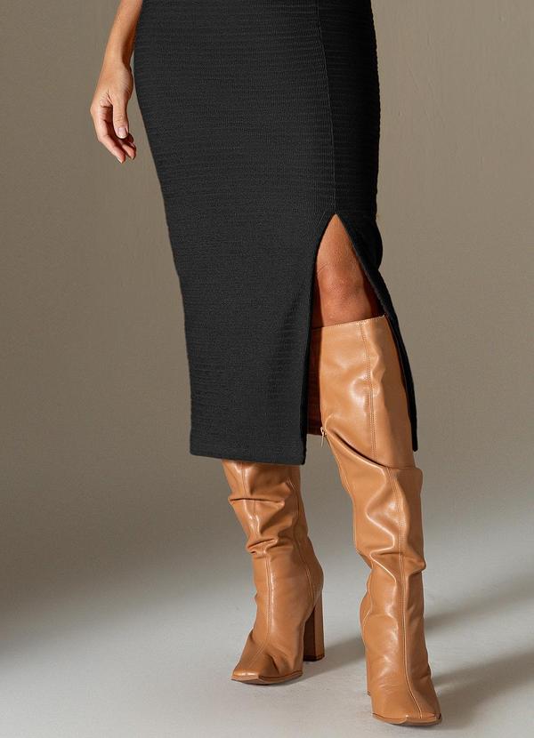 Use Modo - Vestido Midi com Recortes Assimétricos Preto 3