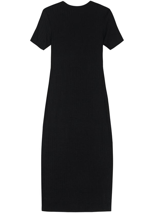 Malwee - Vestido Midi com Torção Preto 2