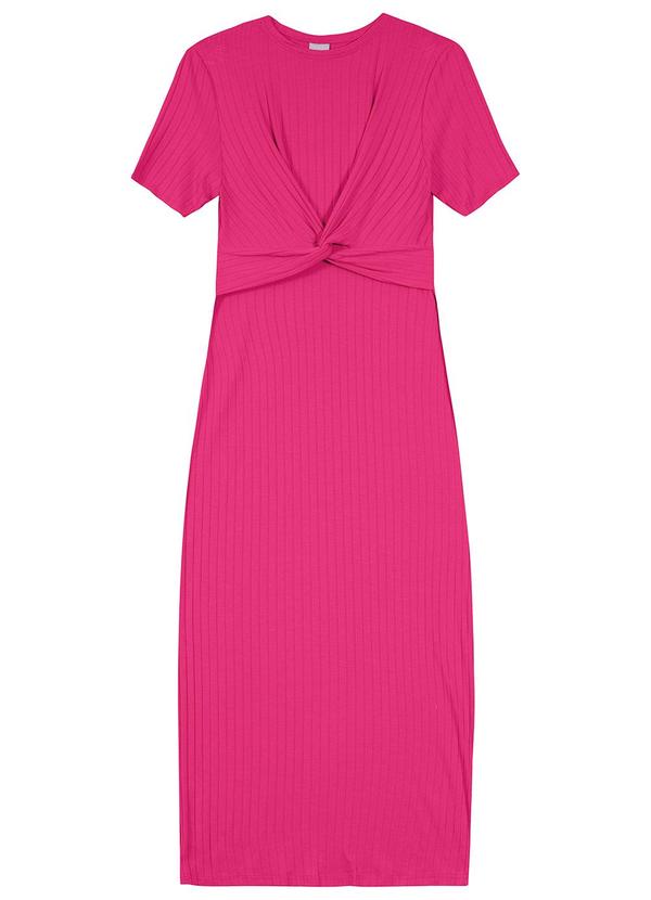 Malwee - Vestido Midi com Torção Rosa Escuro 1