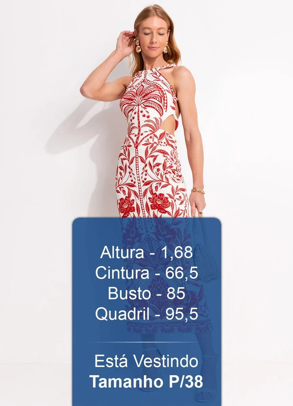 Farm - Vestido Midi Coqueiro de Flor Vermelho 6