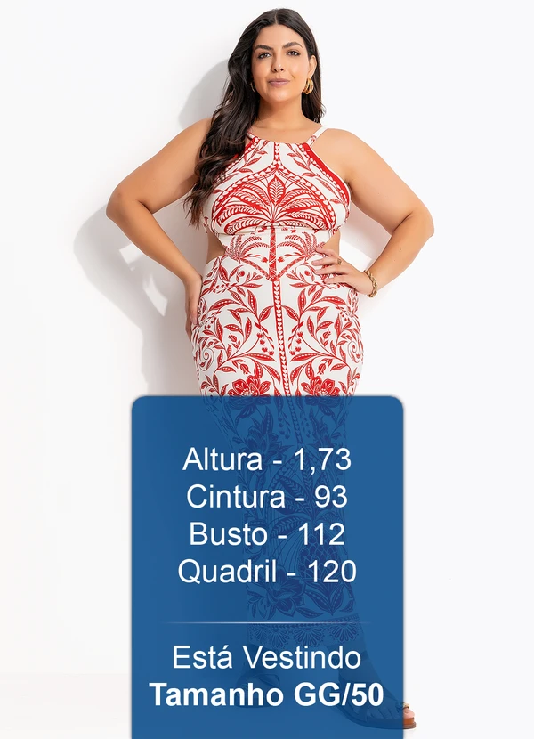 Farm - Vestido Midi Coqueiro de Flor Vermelho 10