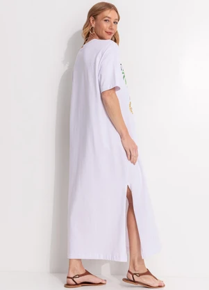 Vestido Midi Cordas e Aves Farm Rio (Branco) - FARM