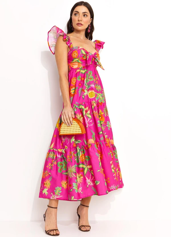 Farm - Vestido Midi Cropped Rosa 3