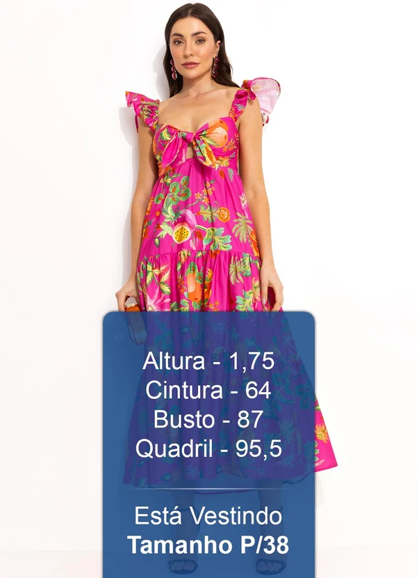 Farm - Vestido Midi Cropped Rosa 6