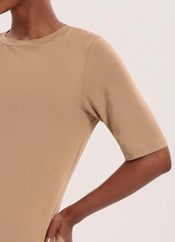 Lunender - Vestido Midi D com Bolsos Laterais Bege 3