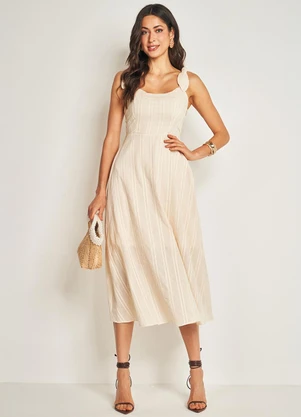 Doce Trama - Vestido Midi de Alça Branco - DOCE TRAMA