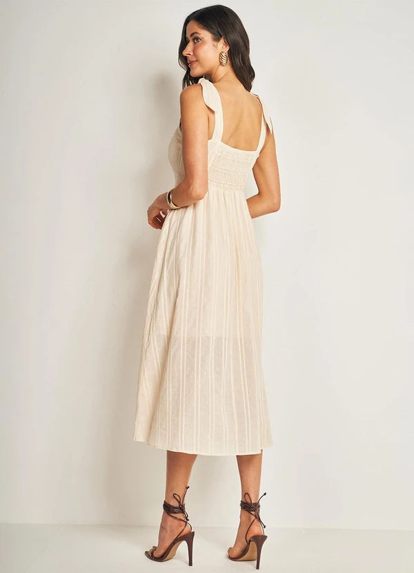 Doce Trama - Vestido Midi de Alça Branco 2