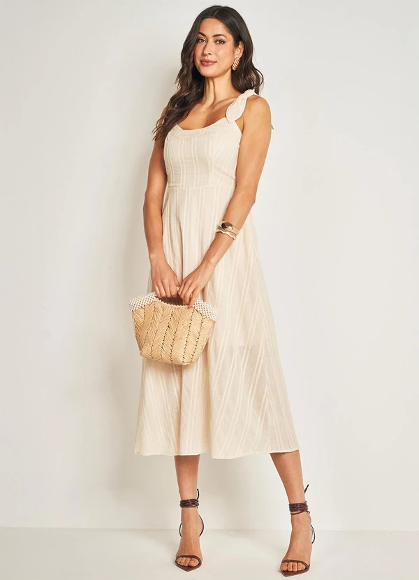 Doce Trama - Vestido Midi de Alça Branco 3