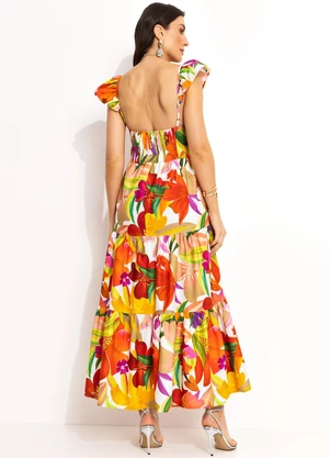 Farm - Vestido Midi de Alça Off White - FARM