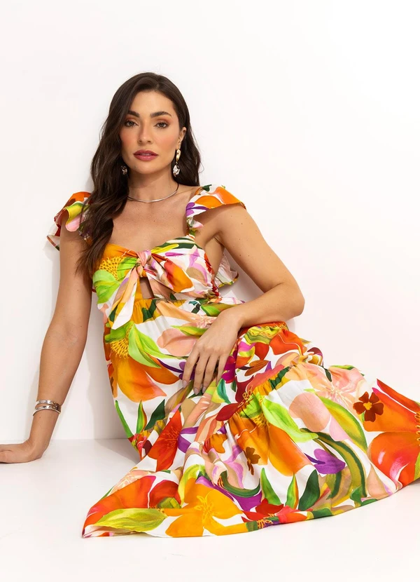 Farm - Vestido Midi de Alça Off White 3