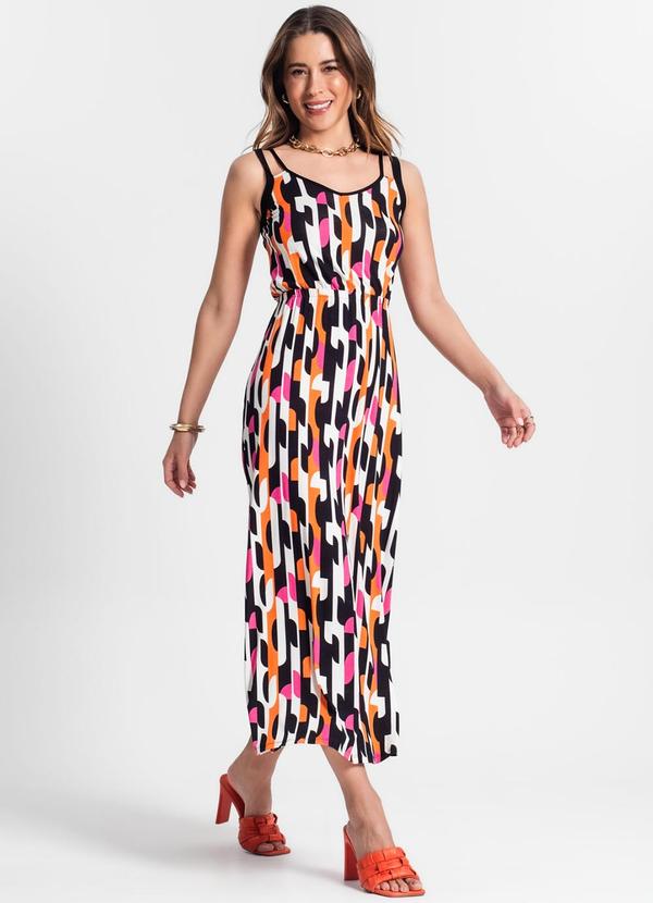 Rovitex - Vestido Midi de Alça Rosa