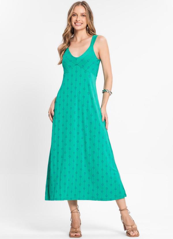 Rovitex - Vestido Midi de Alça Verde