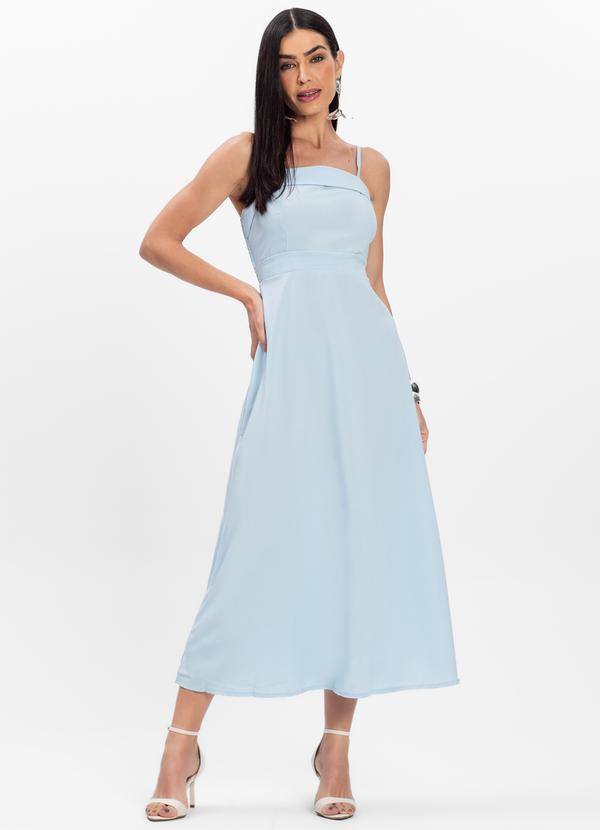 Rovitex - Vestido Midi de Alcinha Atrativa Modas Azul