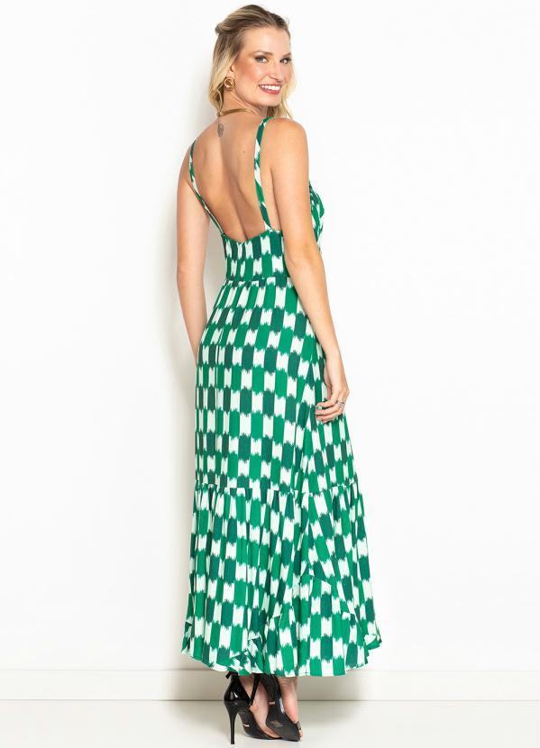 Maria Filó - Vestido Midi de Linho Estampa Cerda Figo Verde 2