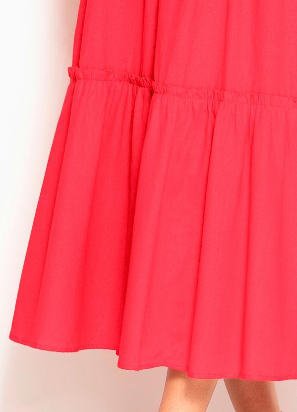 Maria Filó - Vestido Midi de Linho Recortes Vermelho 3