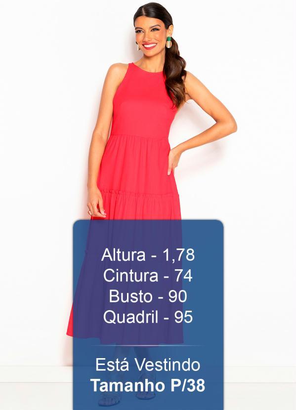 Maria Filó - Vestido Midi de Linho Recortes Vermelho 5