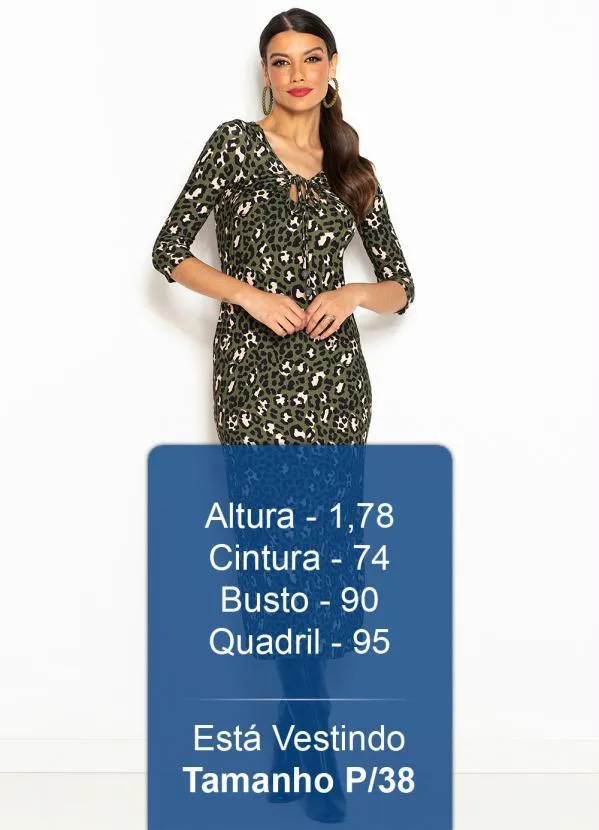 Maria Filó - Vestido Midi de Malha Canelada Natureza Matcha Oncinhas Verde Militar 5