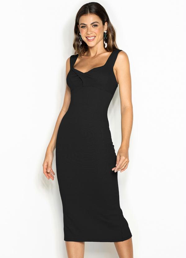 Colcci - Vestido Midi de Malha Preto
