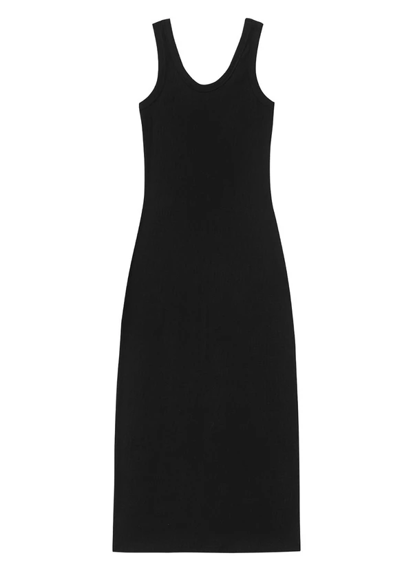 Endless - Vestido Midi de Ribana Feminino Preto 5
