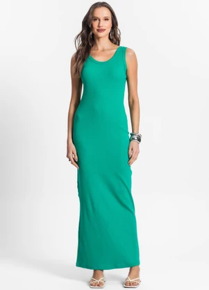Endless - Vestido Midi de Ribana Feminino Verde - ENDLESS