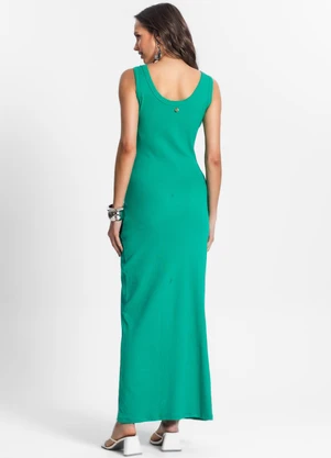 Endless - Vestido Midi de Ribana Feminino Verde - ENDLESS