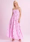 Angel - Vestido Midi de Tricoline Bordada Rosa - variação: Rosa