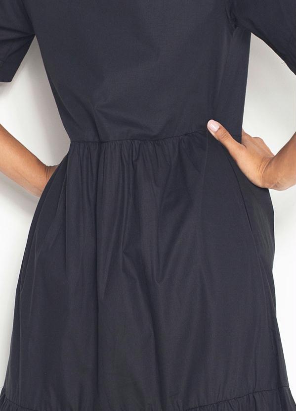 Hering - Vestido Midi de Tricoline Preto 4