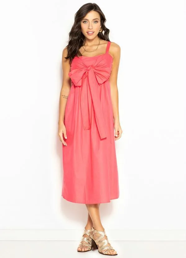 Hering - Vestido Midi de Tricoline Rosa 3