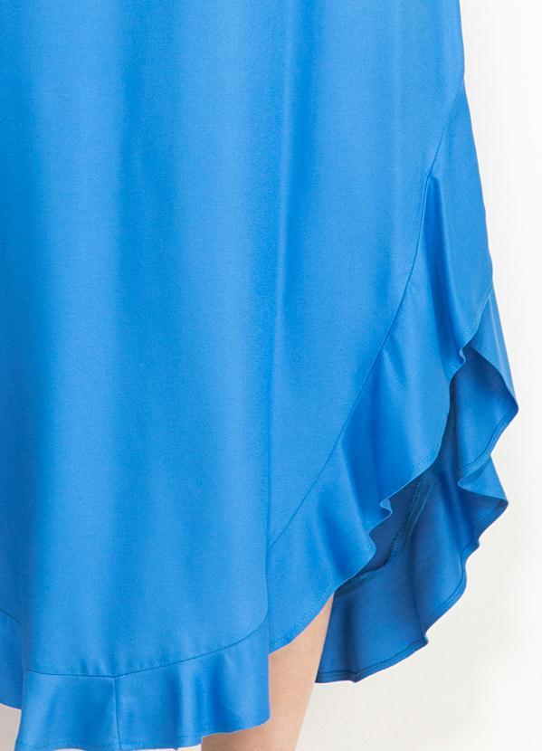 Maria Filó - Vestido Midi de Viscose Barra com Babado Azul 3