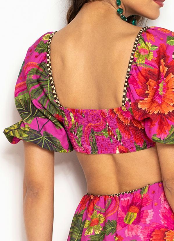 Farm - Vestido Midi de Viscose Florescer Rosa 4