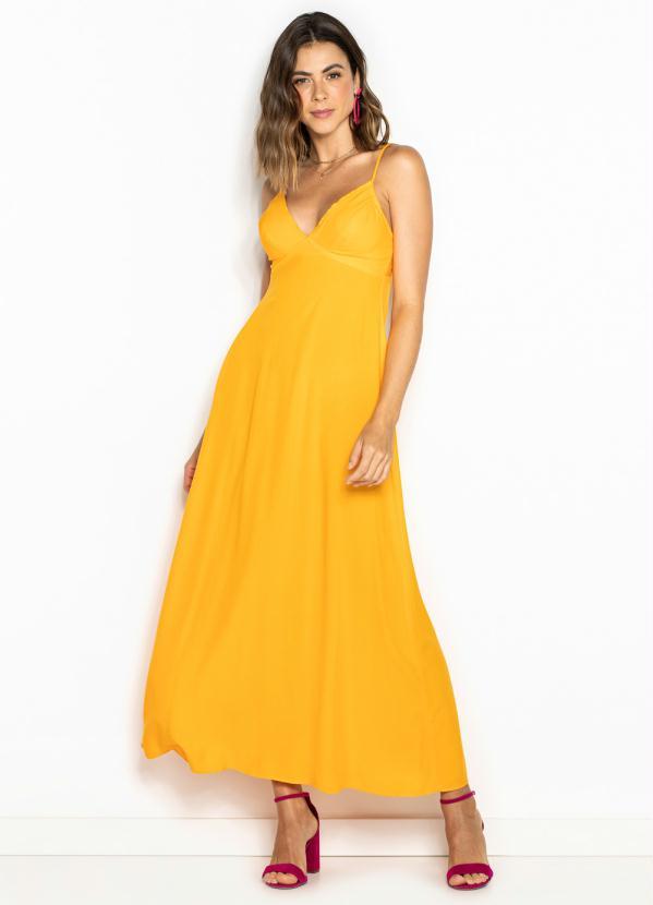 Forum - Vestido Midi de Viscose Forum Amarelo