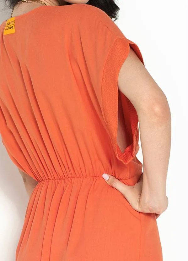 Colcci - Vestido Midi de Viscose Laranja 4