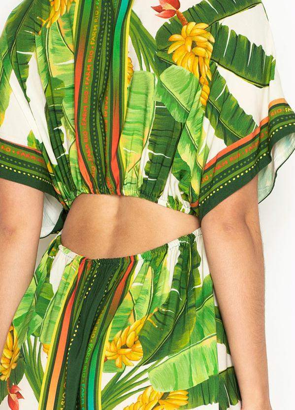 Farm - Vestido Midi de Viscose Lenço Floresta Fresca Verde 4