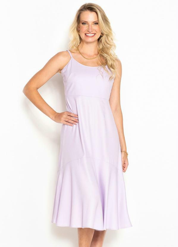 Hering - Vestido Midi de Viscose Lilás