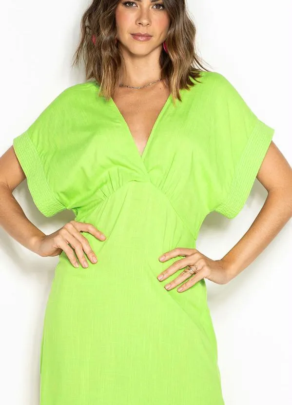 Colcci - Vestido Midi de Viscose Verde 3