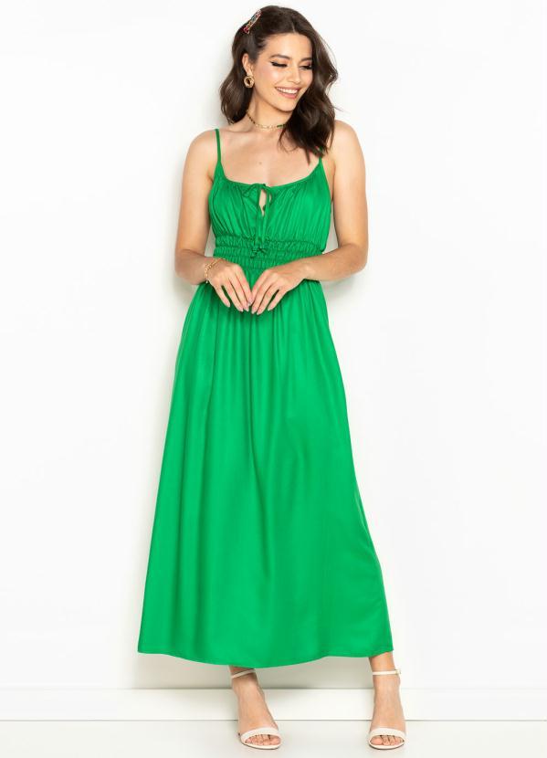 Hering - Vestido Midi de Viscose Verde