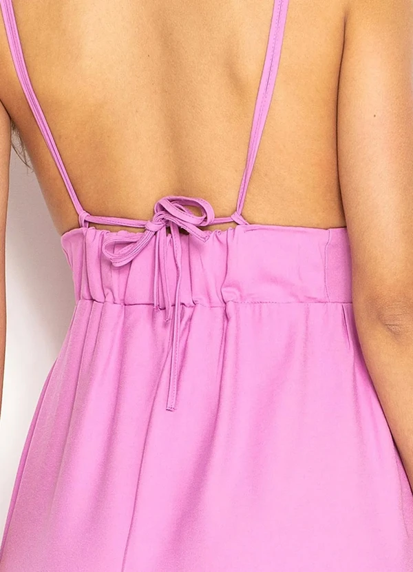 Maria Filó - Vestido Midi Decote V em Tricoline Rosa 4