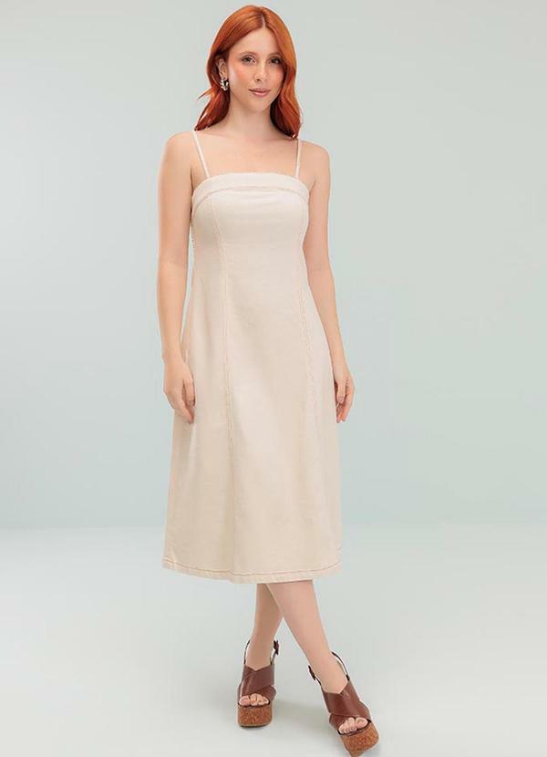 Angel - Vestido Midi Denim Branco