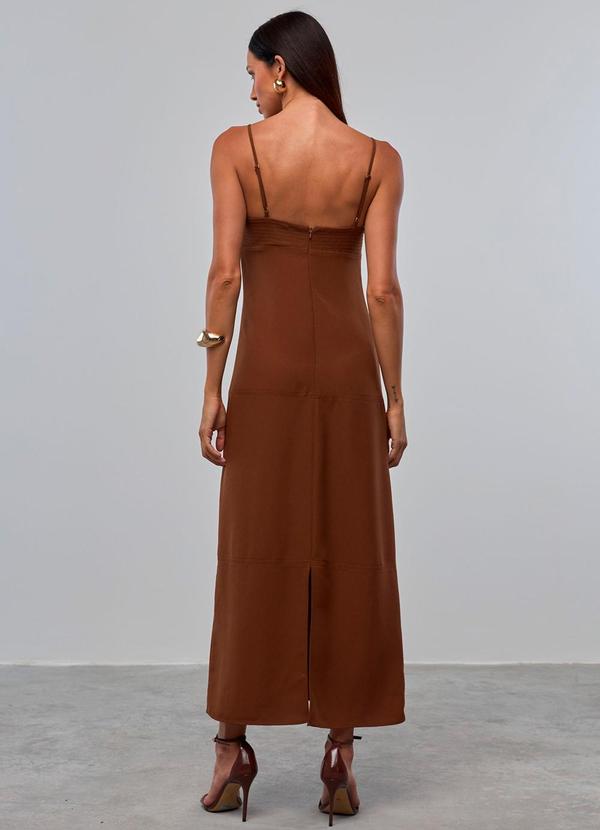 Carlota Costa - Vestido Midi Detalhe Busto Marrom 2