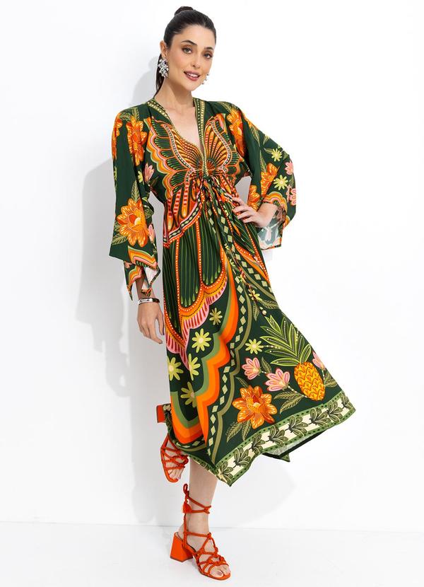 Farm - Vestido Midi Doce Voo Verde